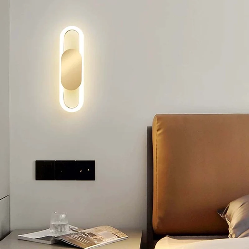Wall Sconce Light Modern Geometric Oval LED, 2 Colors
