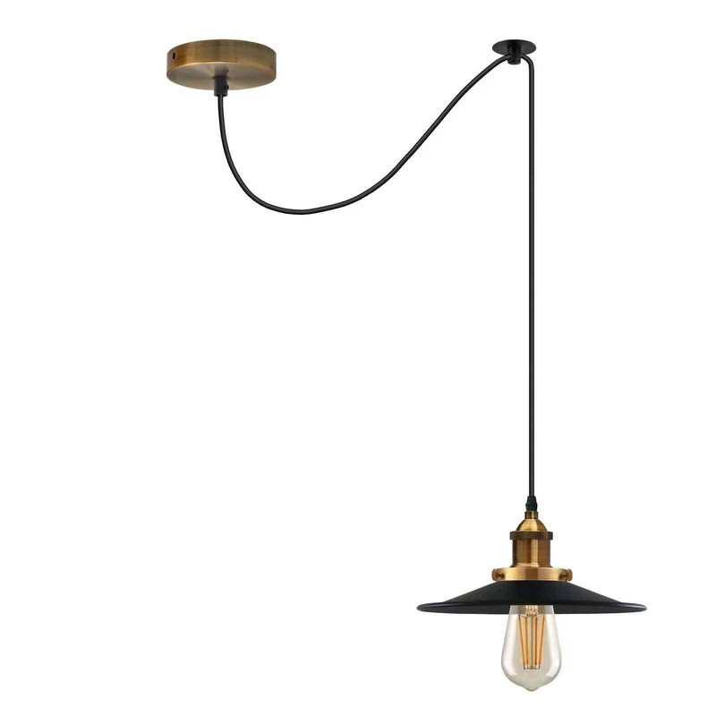 Vintage Fabriklampe – Dezentrale Teller Pendelleuchte | 2m | E27 ~3928