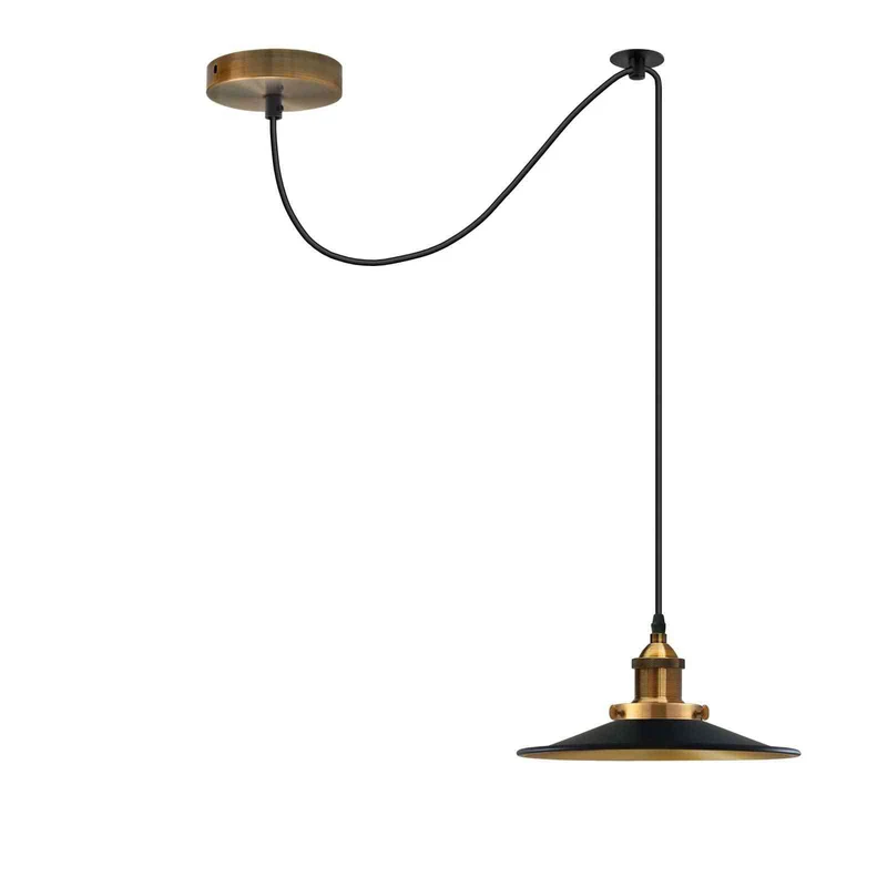 Vintage Fabriklampe – Dezentrale Teller Pendelleuchte | 2m | E27 ~3928