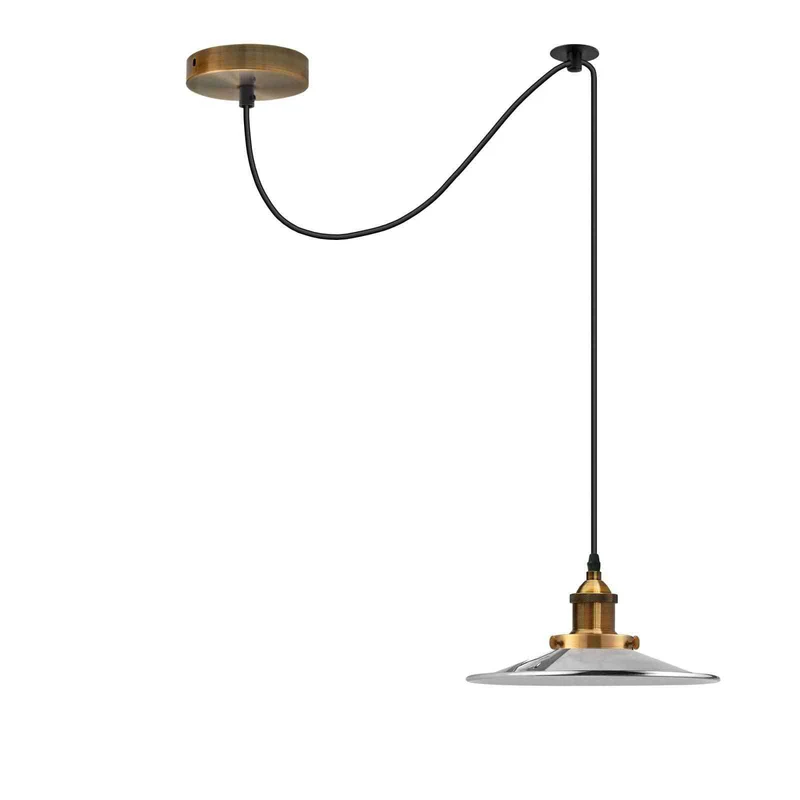 Vintage Fabriklampe – Dezentrale Teller Pendelleuchte | 2m | E27 ~3928