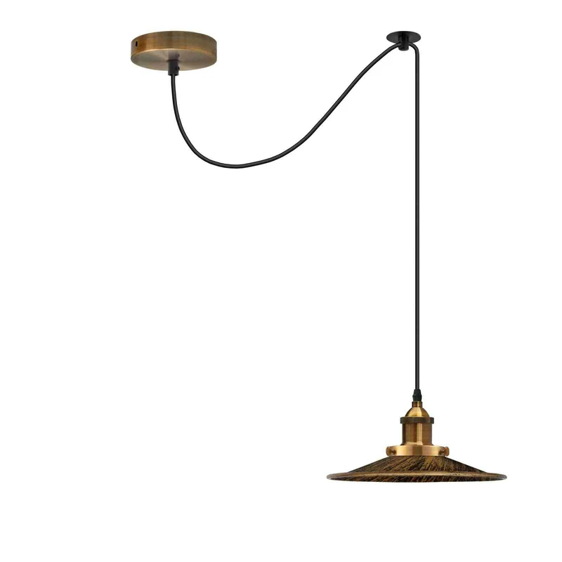 Vintage Fabriklampe – Dezentrale Teller Pendelleuchte | 2m | E27 ~3928