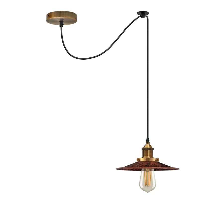 Vintage Fabriklampe – Dezentrale Teller Pendelleuchte | 2m | E27 ~3928