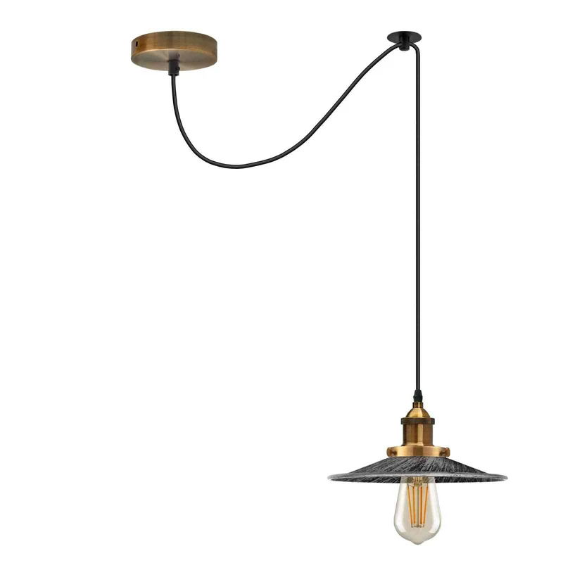 Vintage Fabriklampe – Dezentrale Teller Pendelleuchte | 2m | E27 ~3928