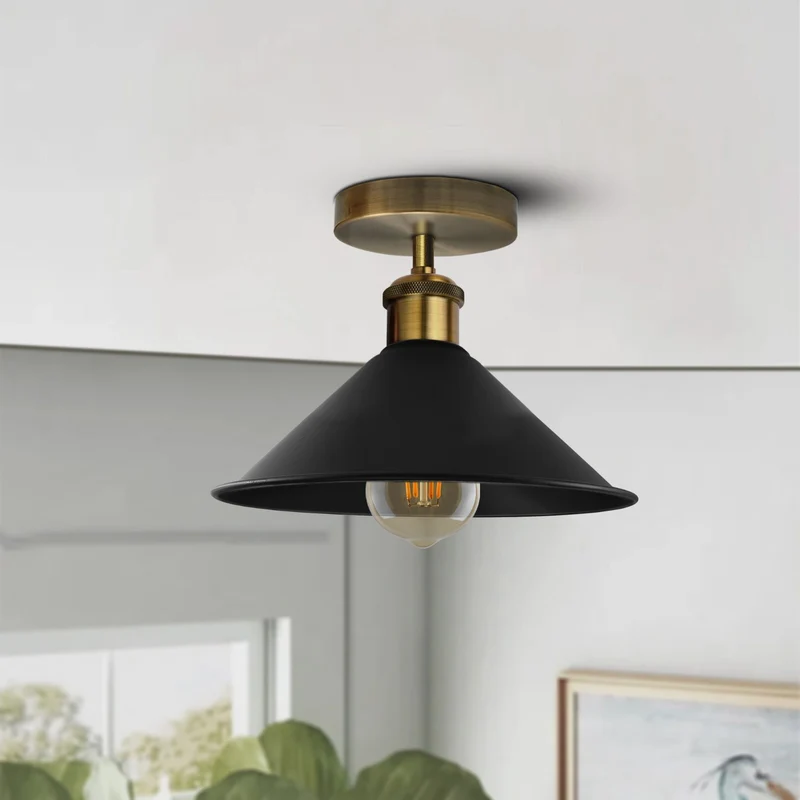 Unterputz Deckenleuchte – Vintage Trichter Deckenlampe Küche | Ø22cm | E27 ~3927