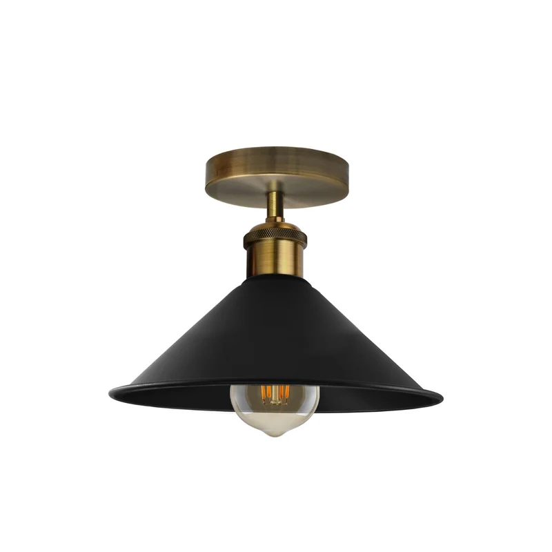 Unterputz Deckenleuchte – Vintage Trichter Deckenlampe Küche | Ø22cm | E27 ~3927
