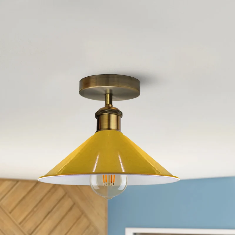 Unterputz Deckenleuchte – Vintage Trichter Deckenlampe Küche | Ø22cm | E27 ~3927
