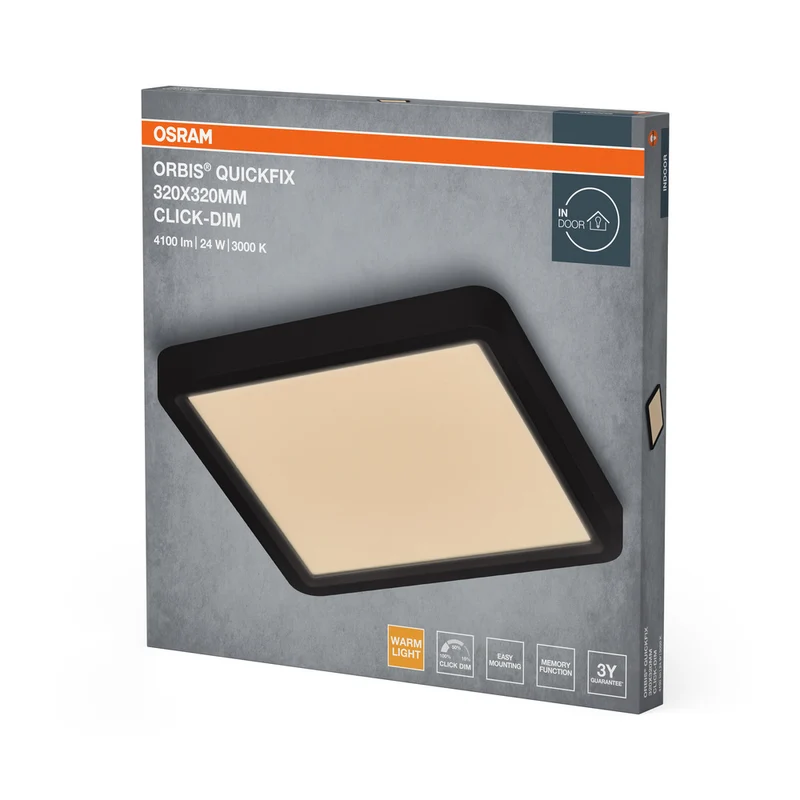 OSRAM Orbis Quickfix Square Deckenleuchte 320x320 mm 24W Click-Dim Schwarz