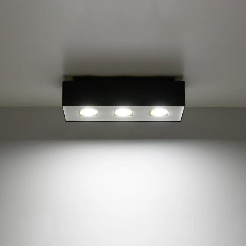 Minimalistische schwarze Deckenleuchte mit 3 Spots – Erynos