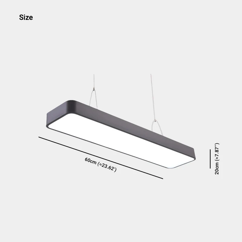 Pendant Light Minimalist Bright Rectangle LED for Office