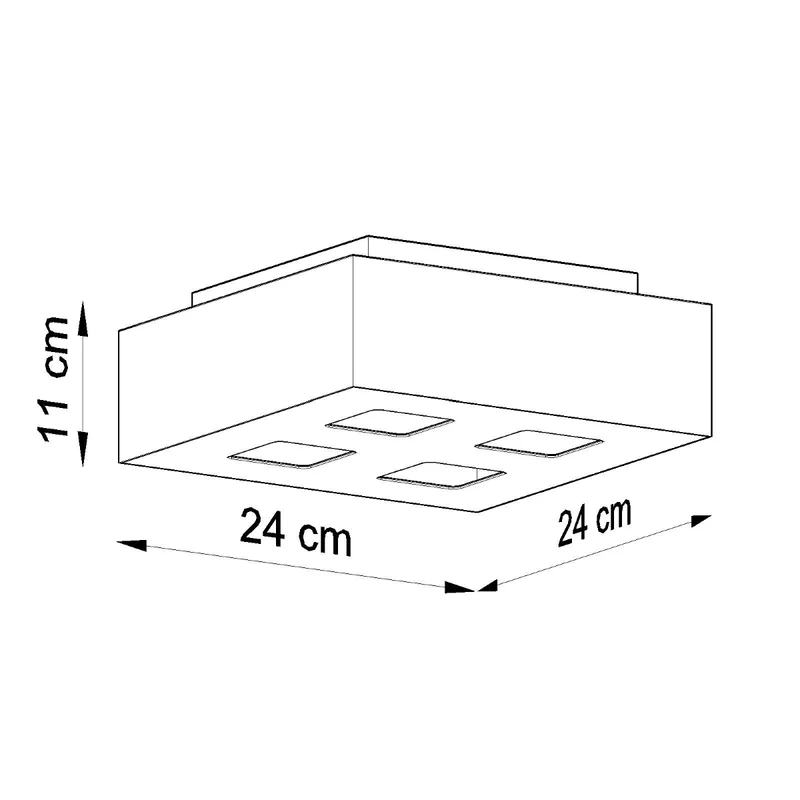 Minimalistische quadratische Deckenleuchte mit 4 weißen Spots – Asterion