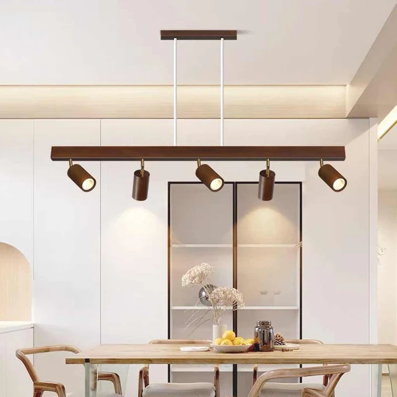 Pendant Track Light Spotlight Linear Wood LED