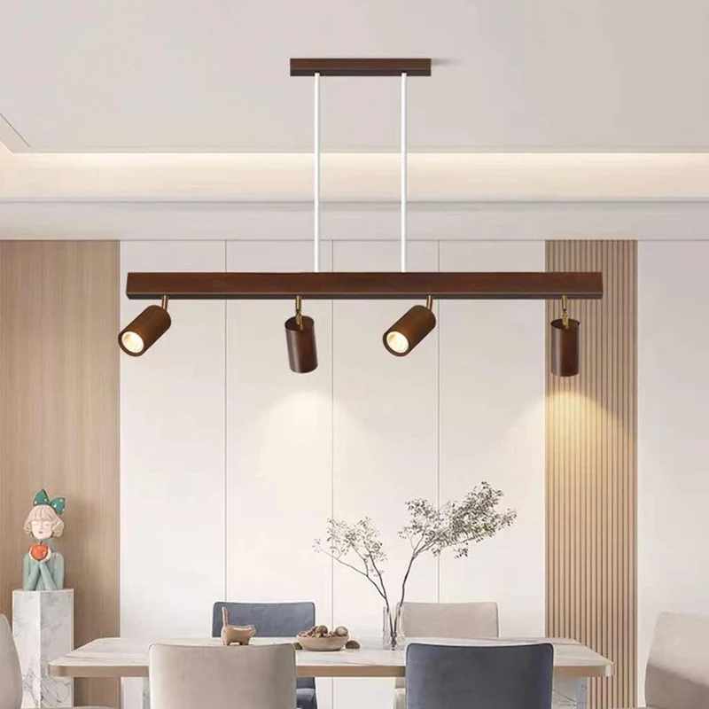 Pendant Track Light Spotlight Linear Wood LED