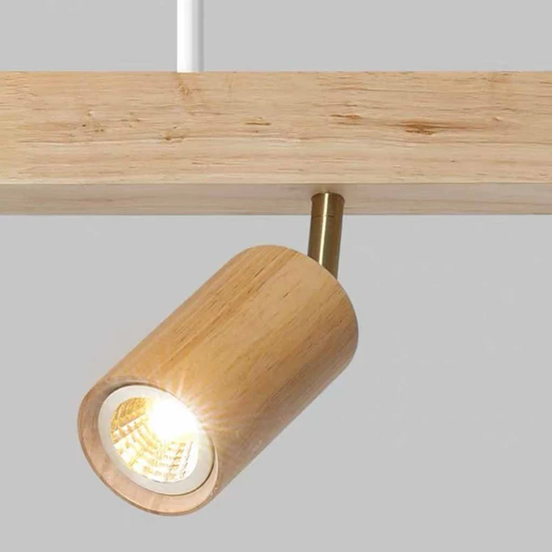 Pendant Track Light Spotlight Linear Wood LED