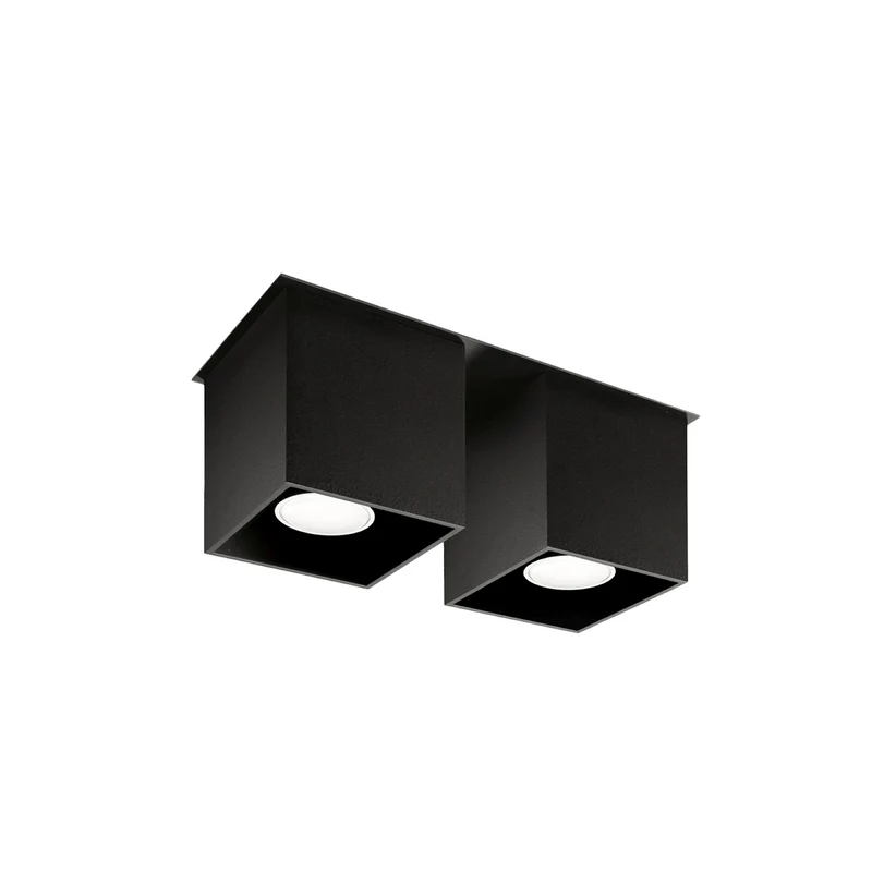 Moderner schwarzer Deckenstrahler mit zwei Spots – Noctarys