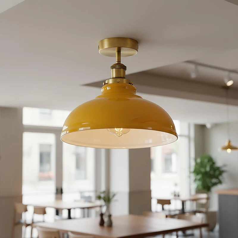 Industrie Deckenleuchte – Vintage Unterputz Halbschalen Lampe | Ø29cm | E27 ~3922