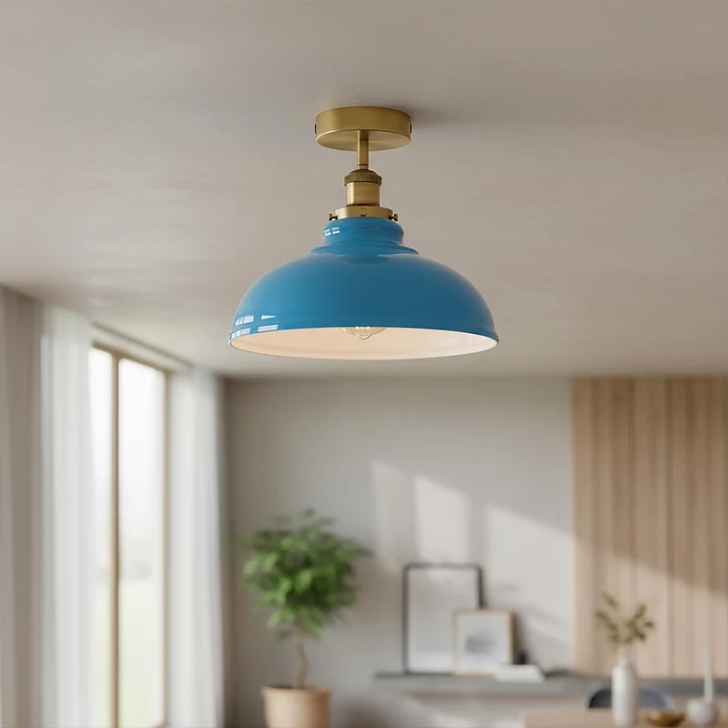 Industrie Deckenleuchte – Vintage Unterputz Halbschalen Lampe | Ø29cm | E27 ~3922