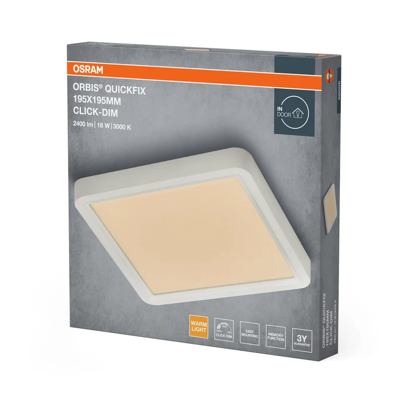 OSRAM Orbis Quickfix Square Deckenleuchte 195x195 mm 16W Click-Dim Weiß