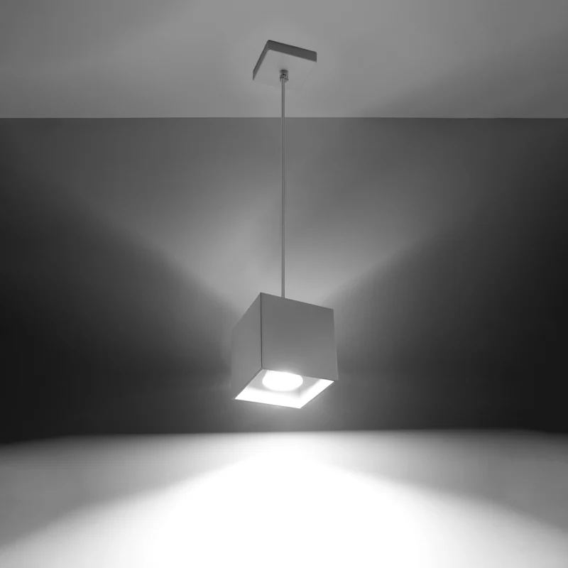 Hängeleuchte Würfel Aluminium weiß modern – Asterion