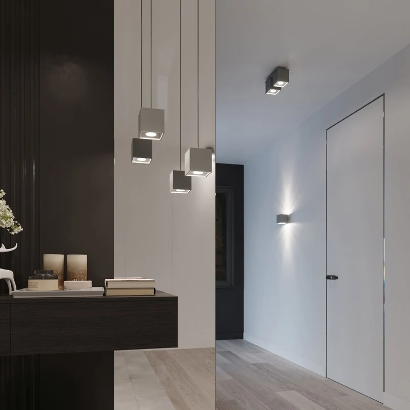 Moderne graue Aluminium-Hängeleuchte – Ardanis