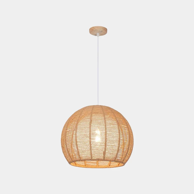 Pendant Light Japandi Round Sphere Hemp Rope