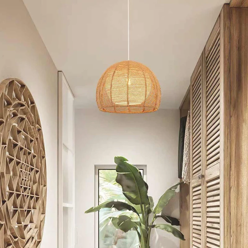 Pendant Light Japandi Round Sphere Hemp Rope