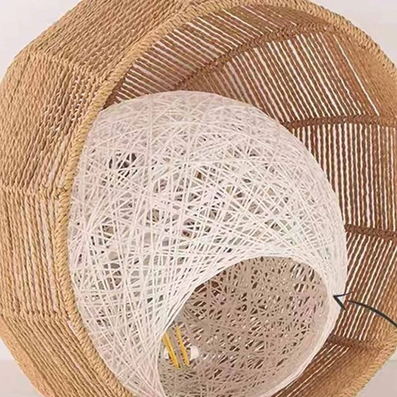 Pendant Light Japandi Round Sphere Hemp Rope
