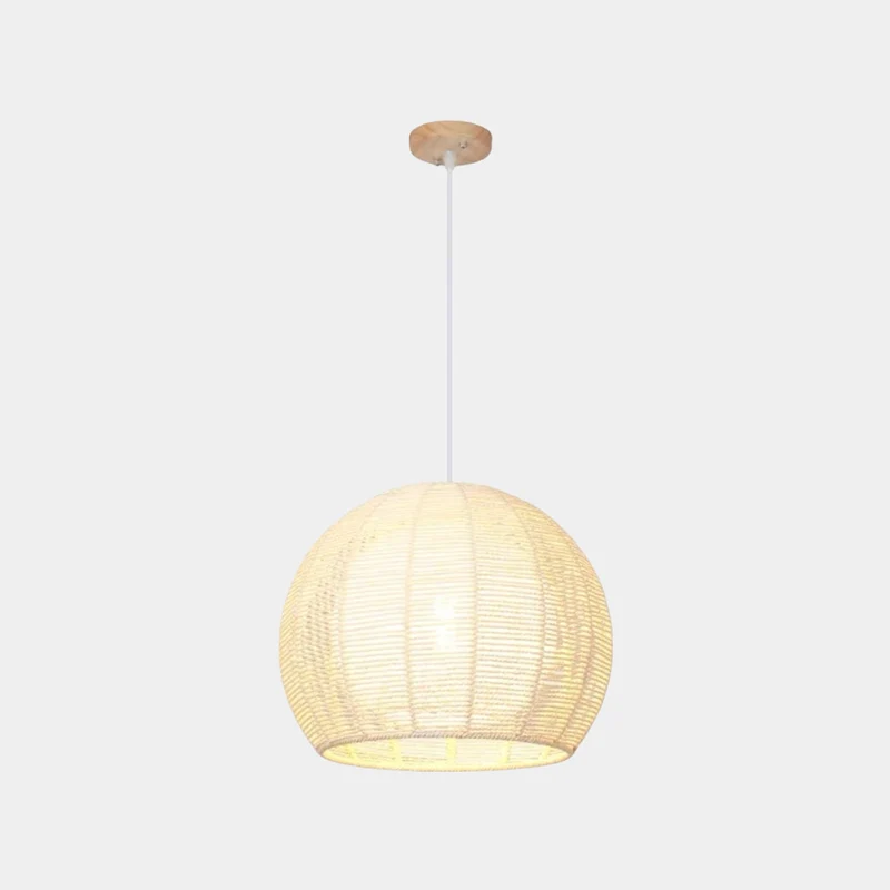 Pendant Light Japandi Round Sphere Hemp Rope