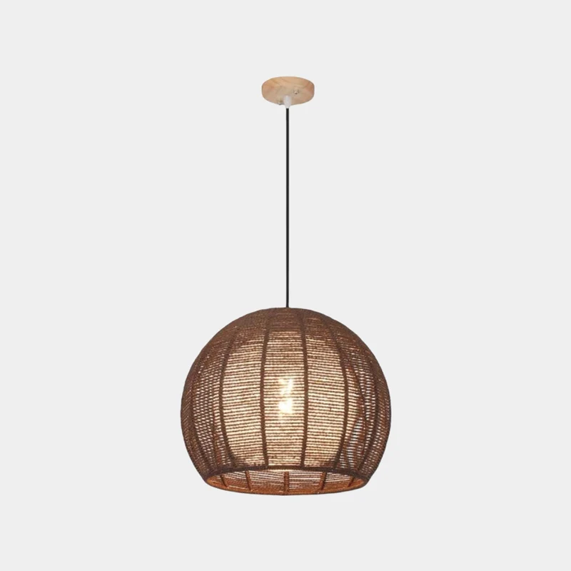 Pendant Light Japandi Round Sphere Hemp Rope