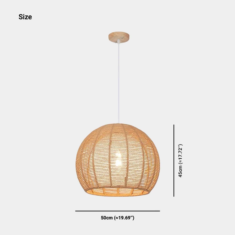 Pendant Light Japandi Round Sphere Hemp Rope