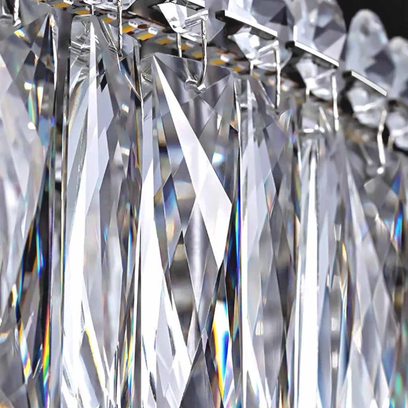 Pendant Light Luxury Clear Crystal Shade Long Dimmable LED