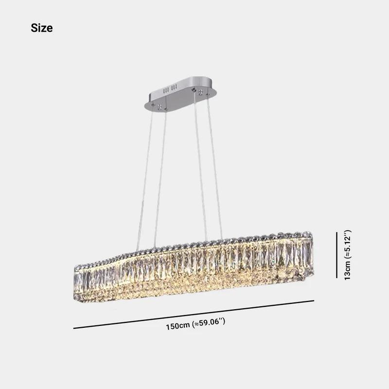 Pendant Light Luxury Clear Crystal Shade Long Dimmable LED