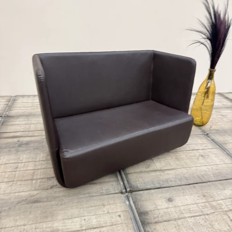Softline Basket Sofa 2-Sitzer Dunkelbraun Leder Design Couch Gebraucht