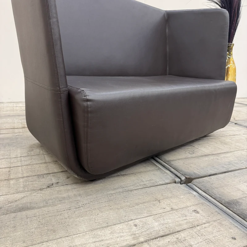 Softline Basket Sofa 2-Sitzer Dunkelbraun Leder Design Couch Gebraucht