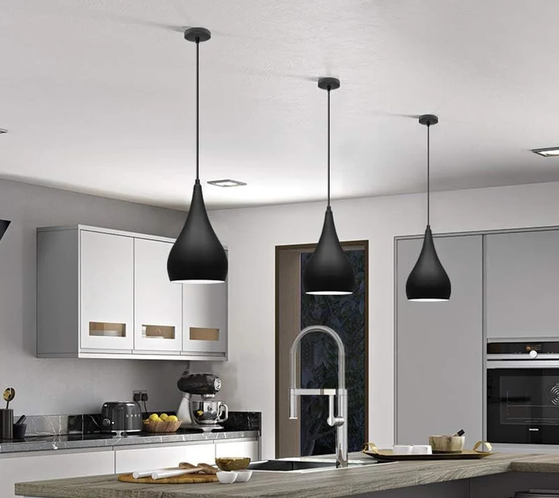 Pendelleuchte 2er Set - Moderne Tränenform Hängelampe Esstisch ~3911