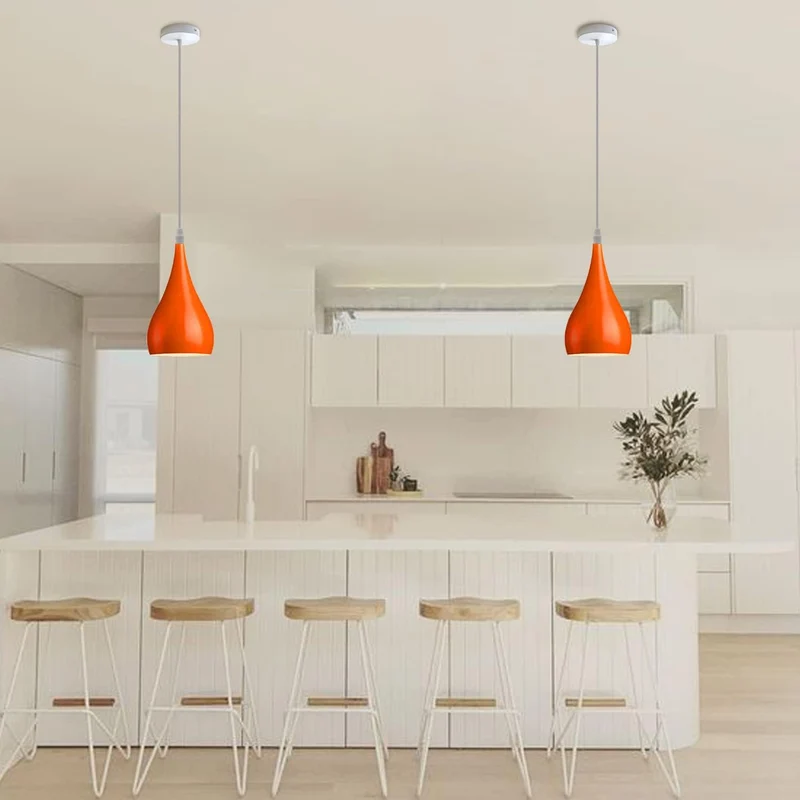 Pendelleuchte 2er Set - Moderne Tränenform Hängelampe Esstisch ~3911