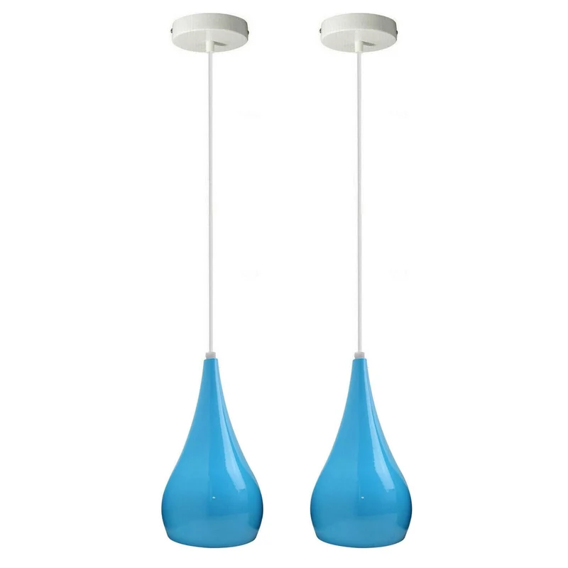 Pendelleuchte 2er Set - Moderne Tränenform Hängelampe Esstisch ~3911