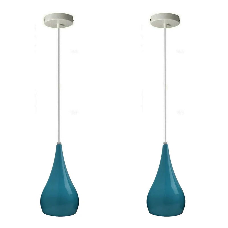Pendelleuchte 2er Set - Moderne Tränenform Hängelampe Esstisch ~3911