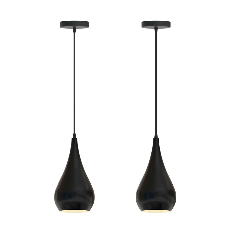 Pendelleuchte 2er Set - Moderne Tränenform Hängelampe Esstisch ~3911