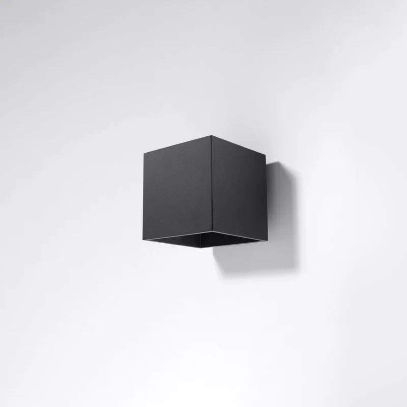 Moderne schwarze kubische Wandleuchte – Arkyon