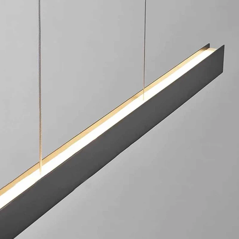 Pendant Light Italian Linear Copper Dimmable LED Up & Down, Black