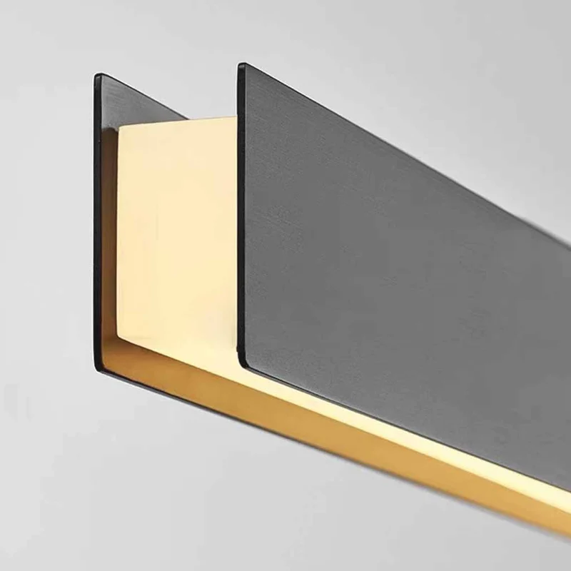 Pendant Light Italian Linear Copper Dimmable LED Up & Down, Black
