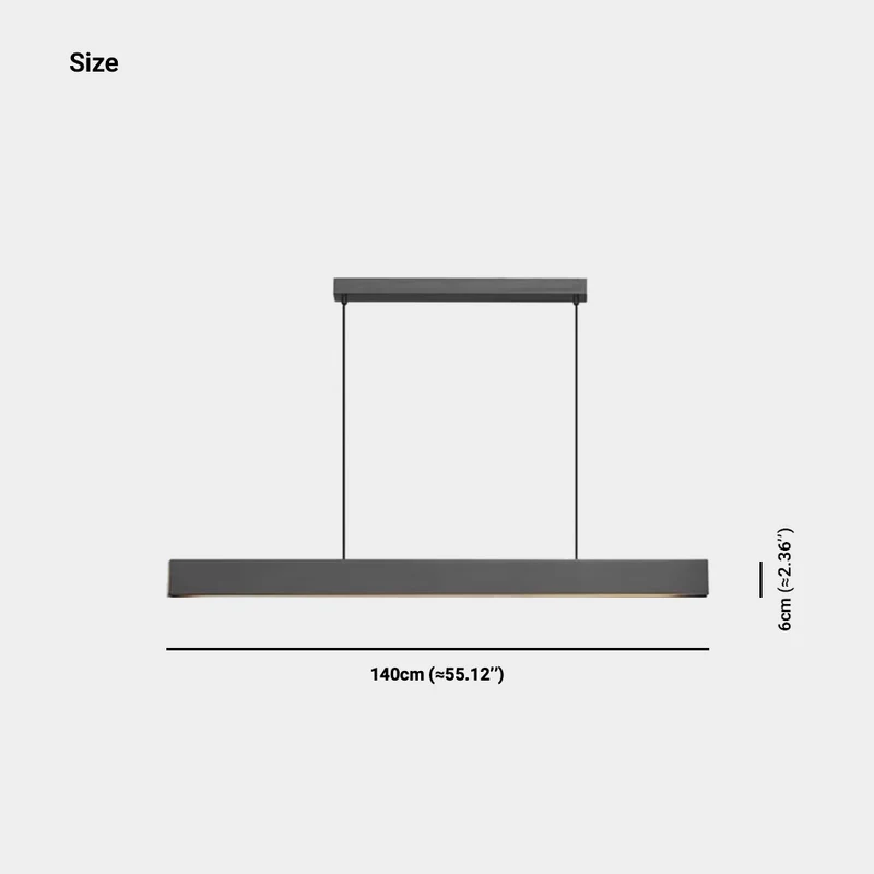 Pendant Light Italian Linear Copper Dimmable LED Up & Down, Black