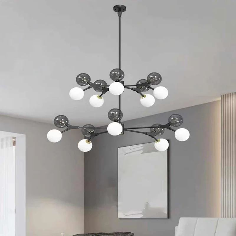 Chandelier Italian Branch Glass Bubble for Sloped Ceiling