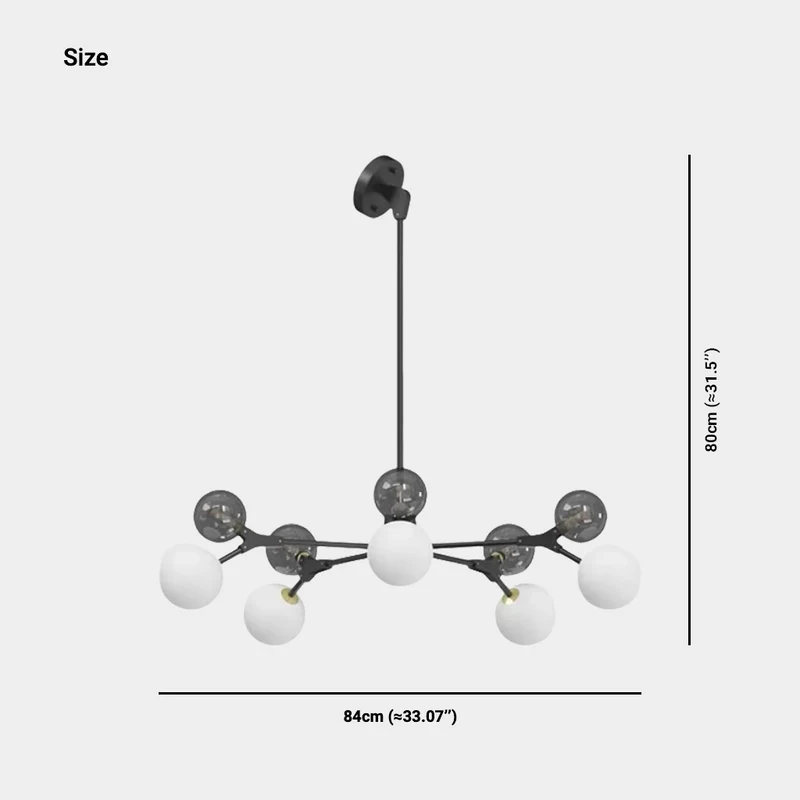 Chandelier Italian Branch Glass Bubble for Sloped Ceiling