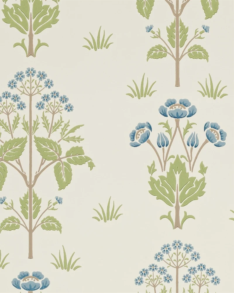 William Morris & Co. Tapet - Meadow Sweet Cornflower/Leaf