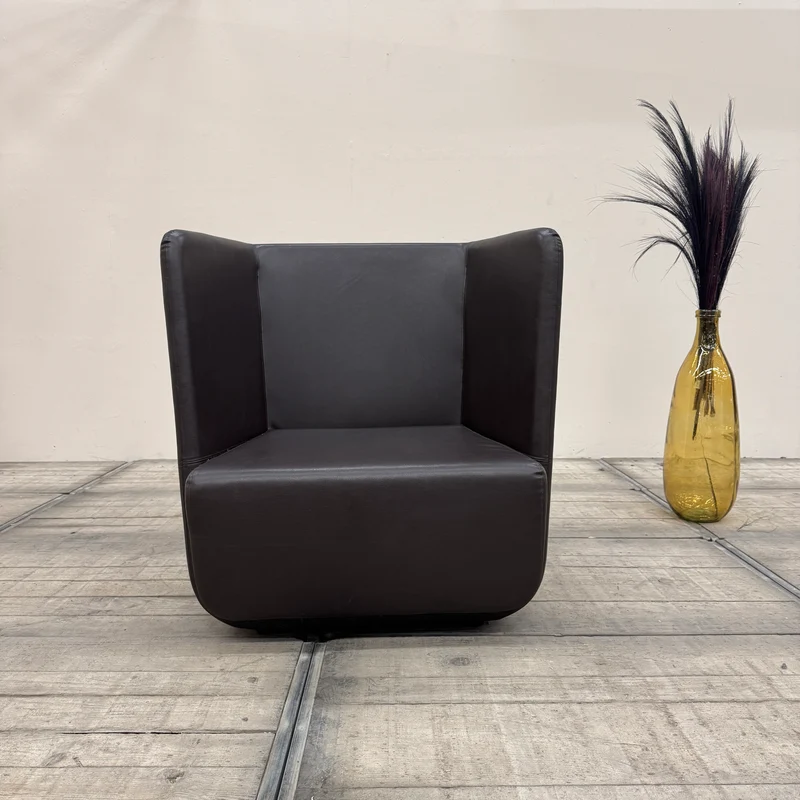 Softline Basket Sessel 2-Sitzer Dunkelbraun Leder Design Loungesessel Gebraucht