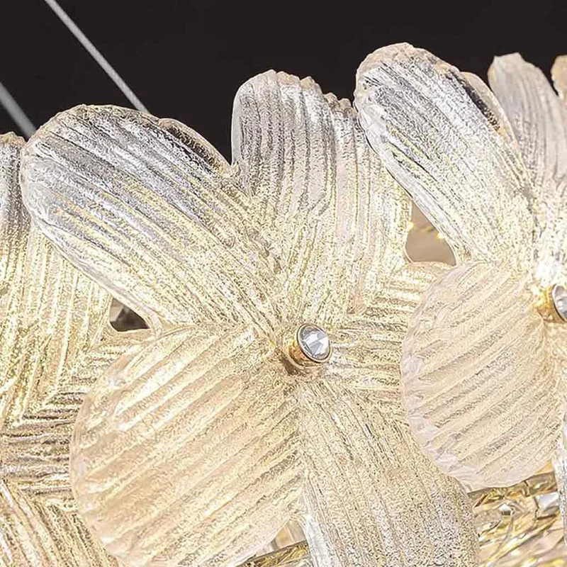 Chandelier Luxurious Crystal Glass Flower Ring Dimmable LED