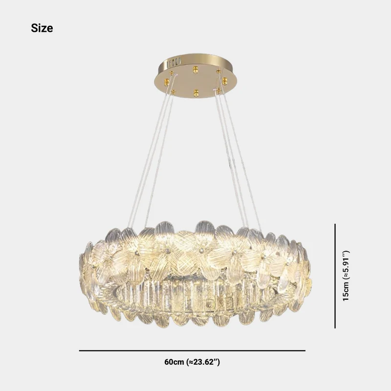 Chandelier Luxurious Crystal Glass Flower Ring Dimmable LED