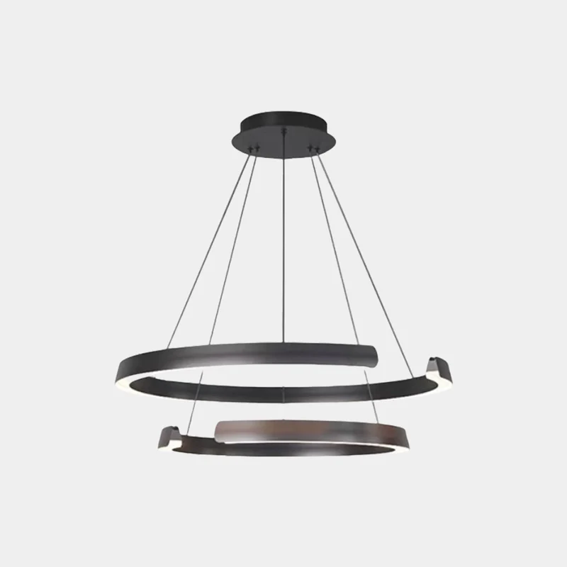 Chandelier Multi-Ring C-Shape LED Dimmable, Black