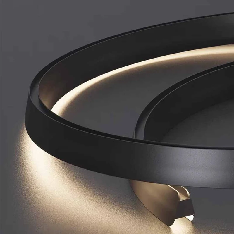 Chandelier Multi-Ring C-Shape LED Dimmable, Black